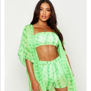 BooHoo Neon Tie Dye 2 Piece Beach Co-Ord